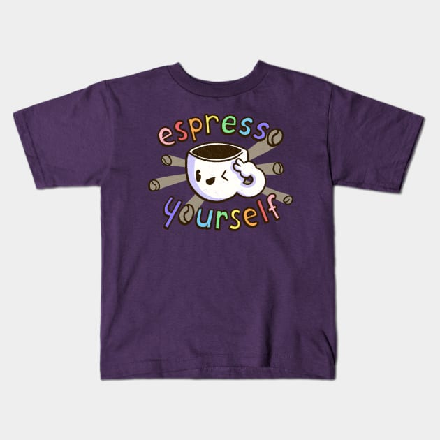 Espresso Yourself Kids T-Shirt by BignellArt